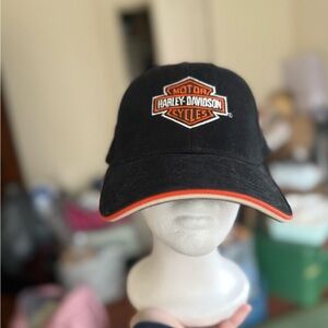 VTG Harley Davidson Nassau 7-3/8 baseball cap - black / orange